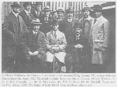 Orient directors meet the Duke of York in 1922